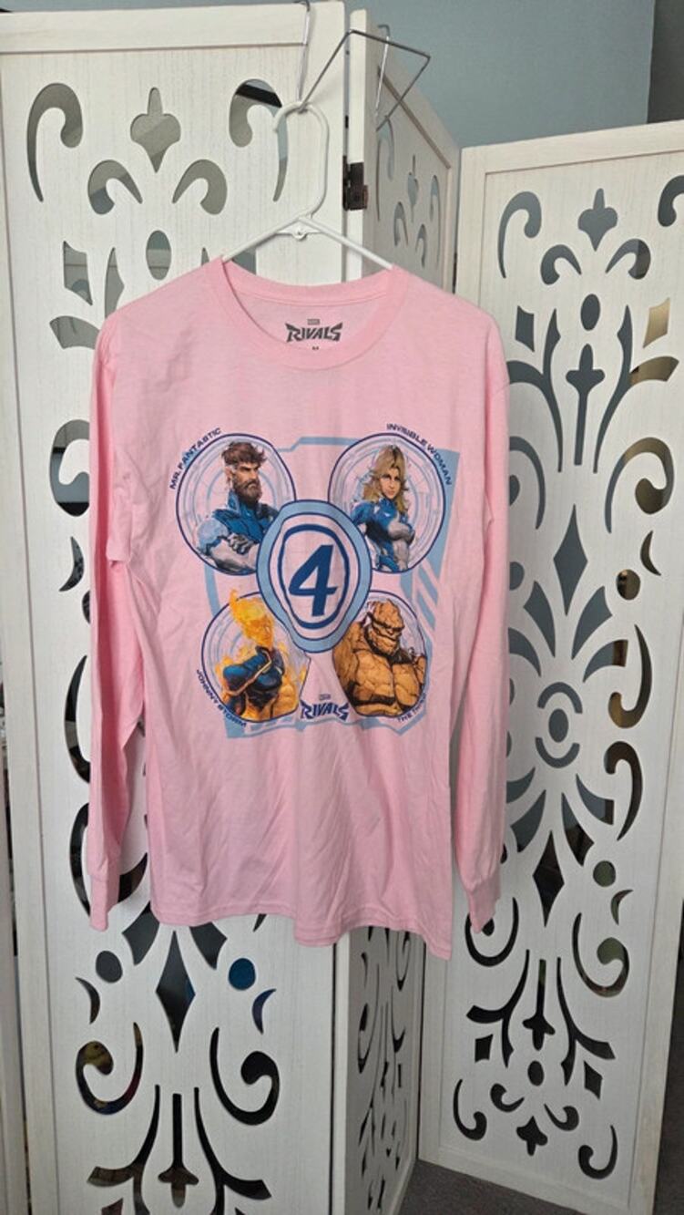 Marvel Rivals Fantastic Four Shirt Pink Long Sleeve Medium Graphic Tee nwot